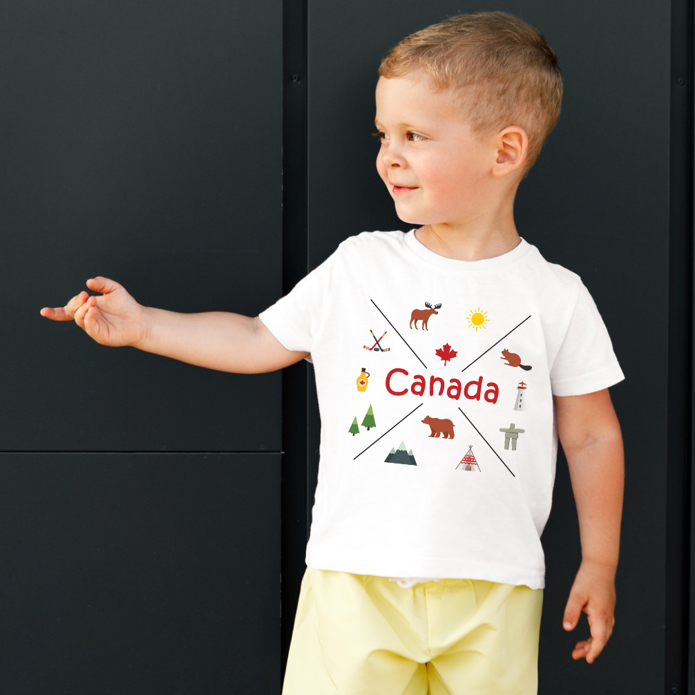 Beautiful Canada Organic Kids Short Sleeve Tee Shirt