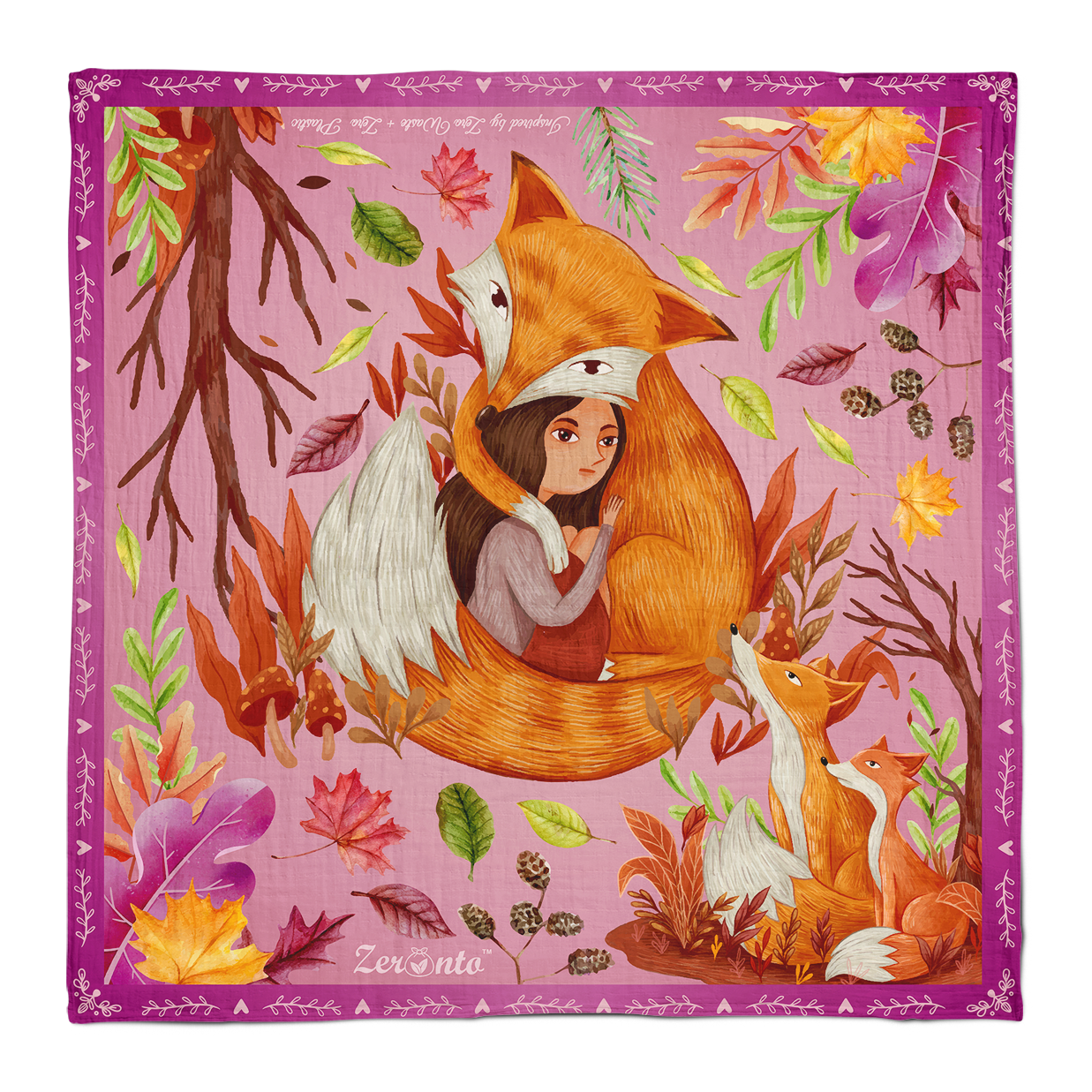 Cloth Wrapper - True Friendship of Fox and the Child (90 x 90 cm)