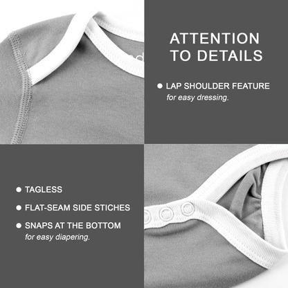 [Custom TEXT] Sports Team I Front & Back I Organic Baby Bodysuit Long Sleeve