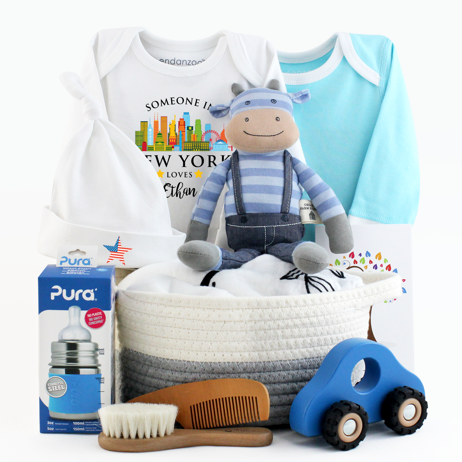 Zeronto Baby Girl Gift Basket - Someone in New York Loves Baby