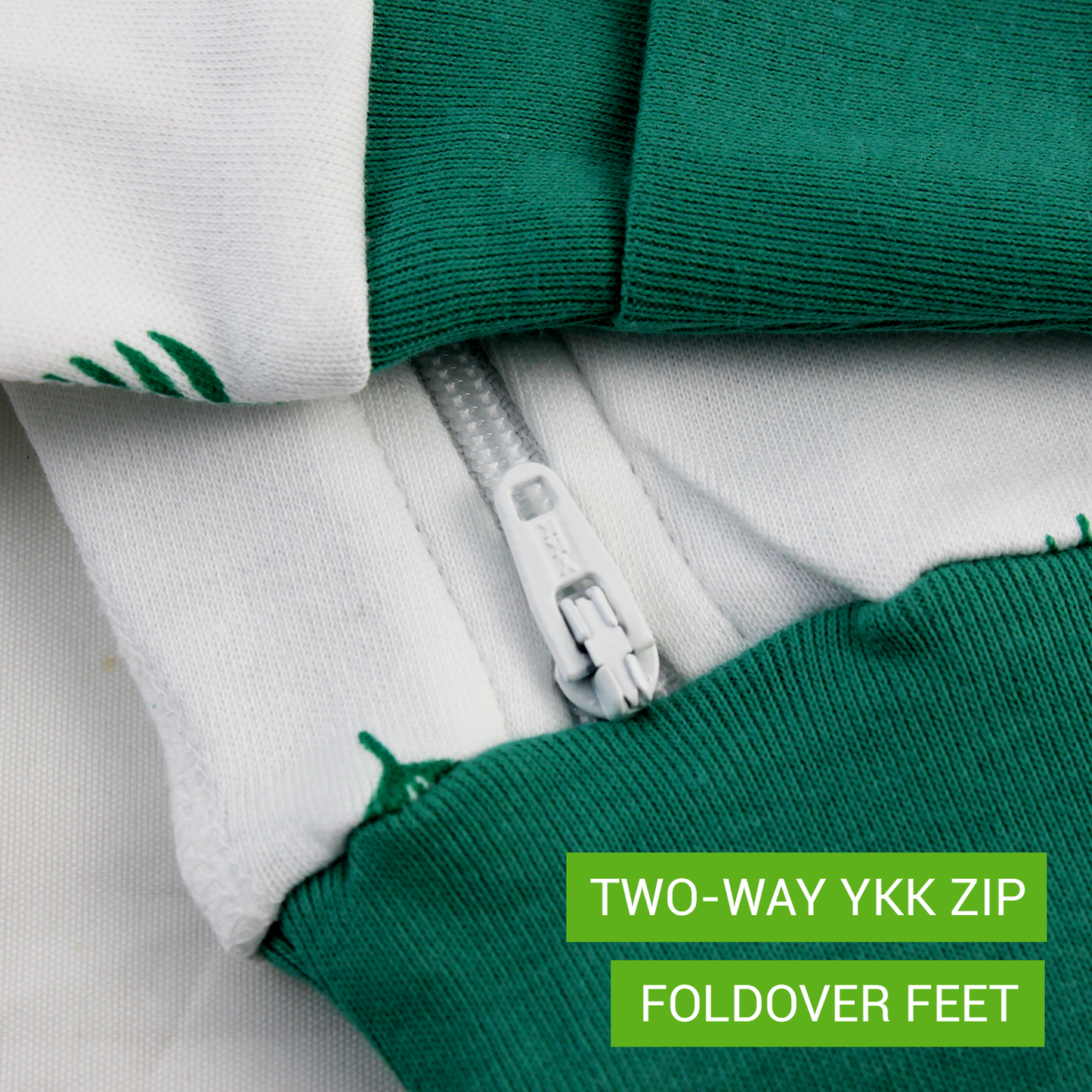 Endanzoo Organic Double Zippered Romper - Tropical Leaves