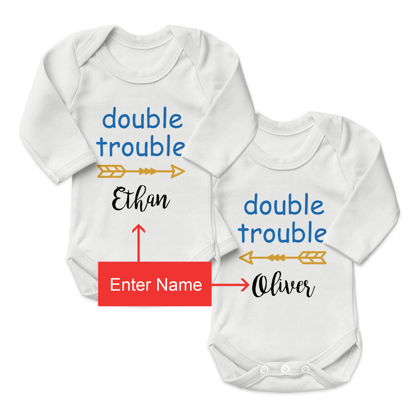 Zeronto Twin Baby Boy Gift Basket - Little Double Trouble