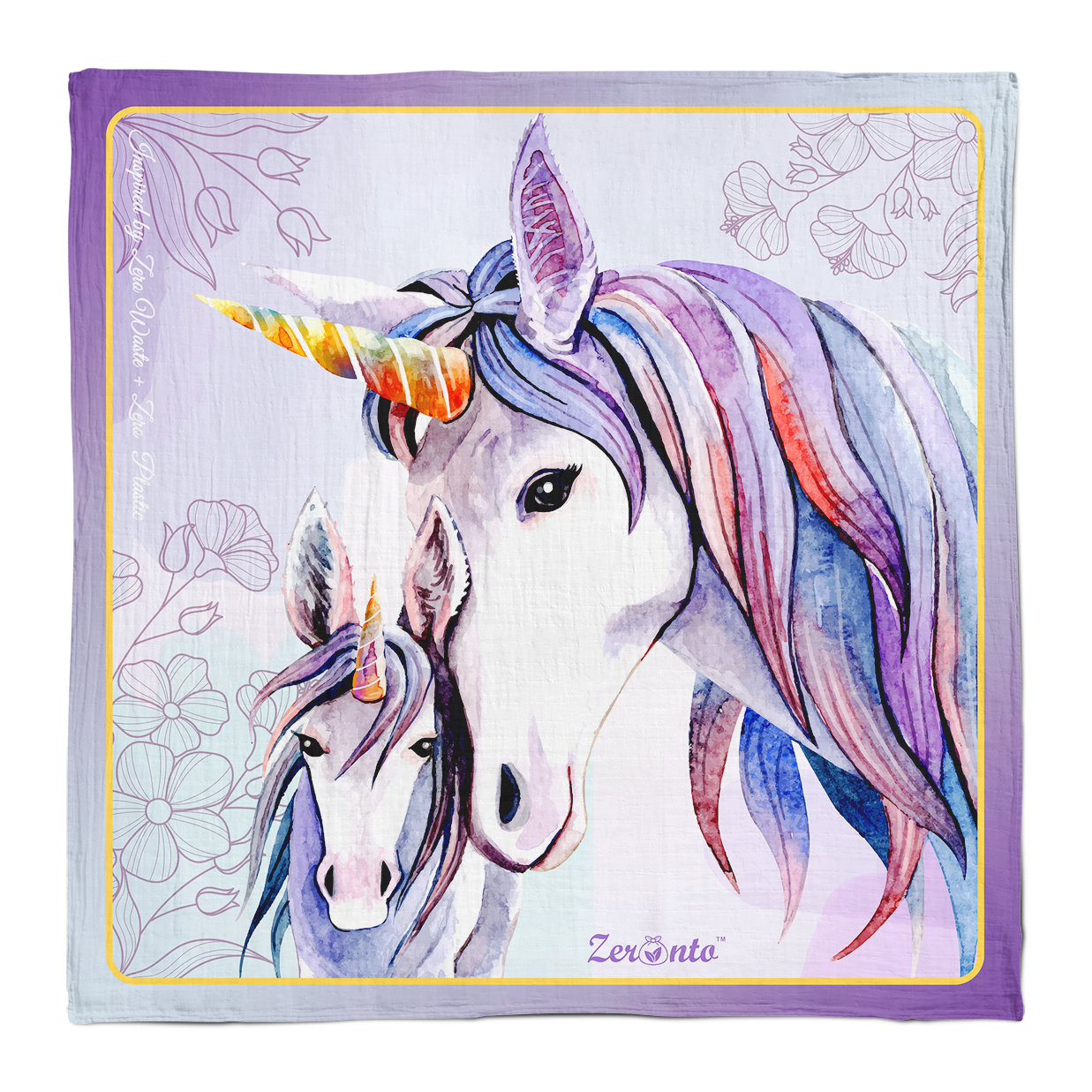 Cloth Wrapper - Magical Bond of Unicorns (90 x 90 cm)