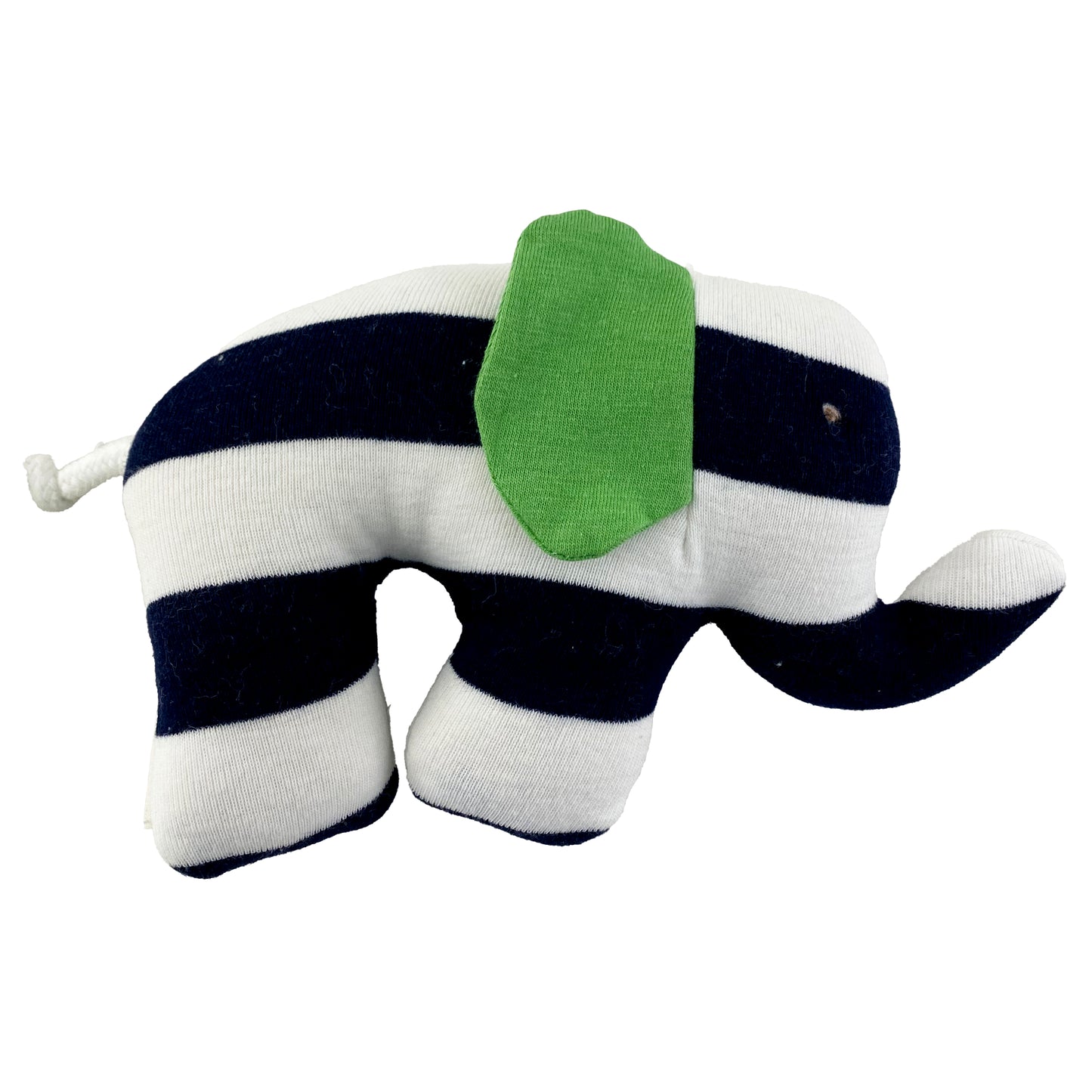 Under The Nile Organic Scrappy Elephant (Navy Blue Stripe / Green Ear)