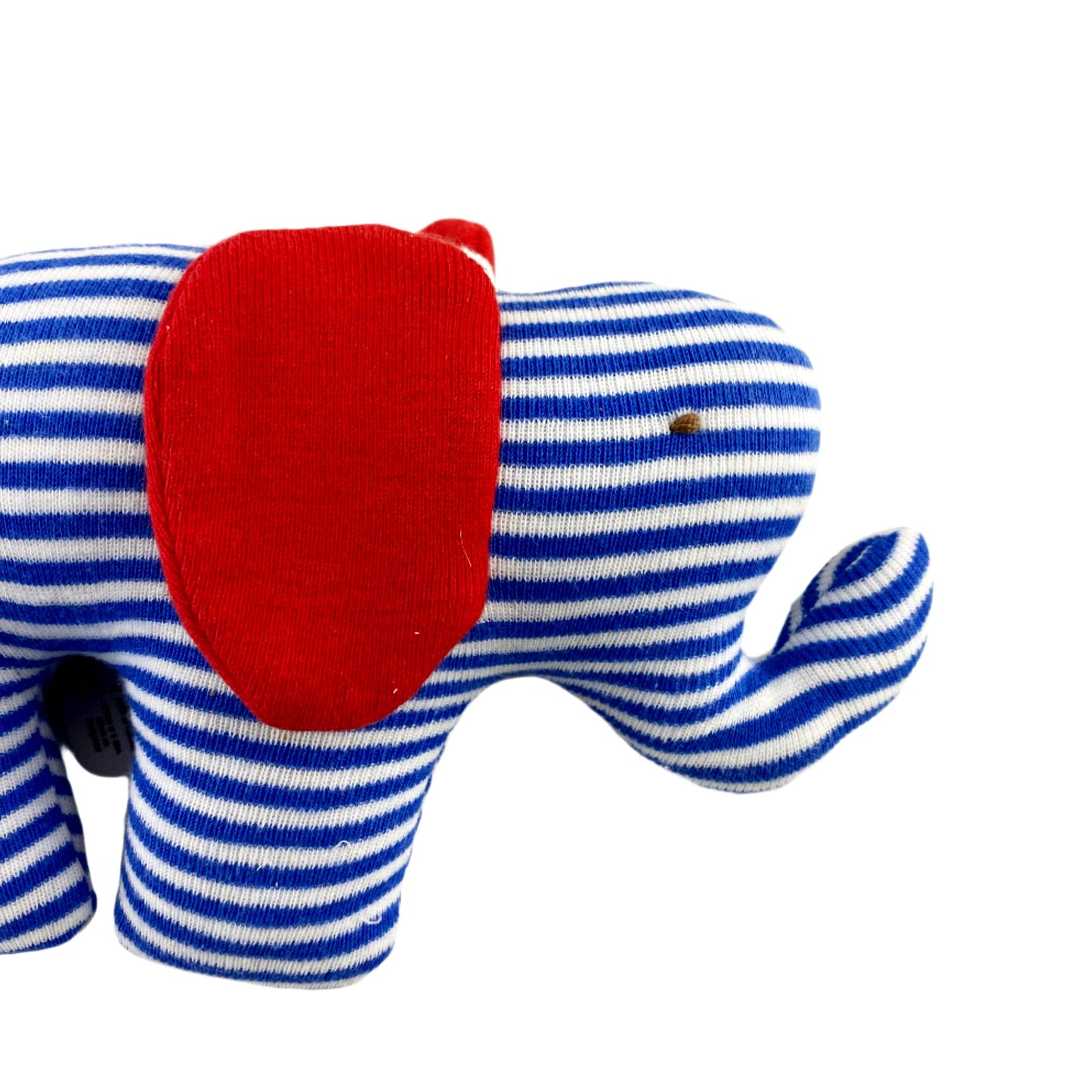 Under The Nile Organic Scrappy Elephant (Blue & White Stripe/ Red Ears)