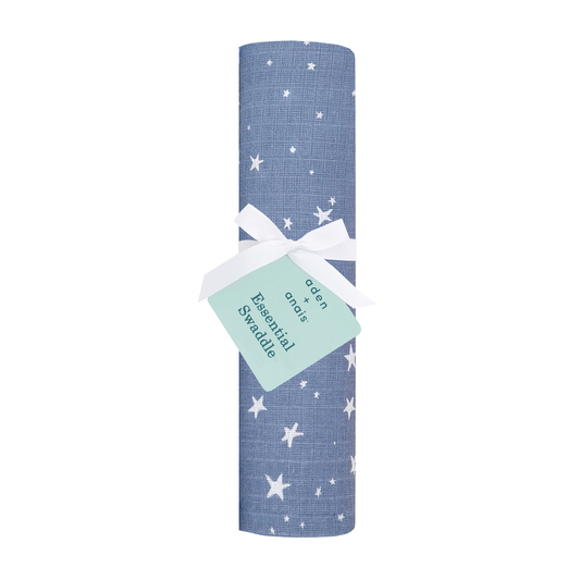 Aden Anais Essential Cotton Swaddles - Navy Stars