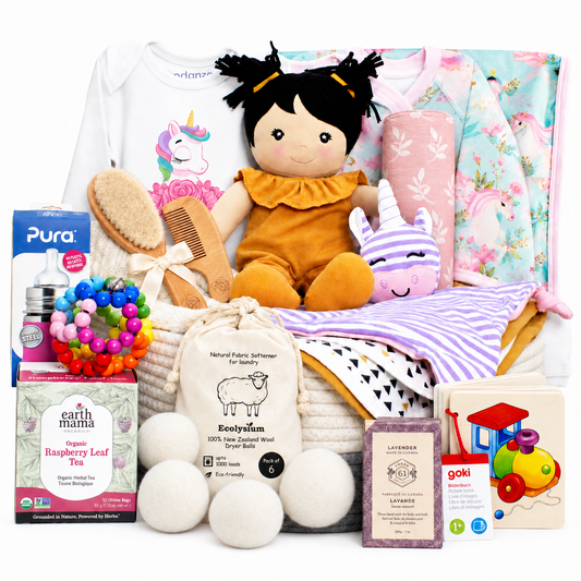 Zeronto Luxury Baby Girl Gift Basket 2-Tier (Tower of Roses)