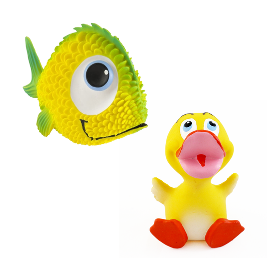 Lanco Natural Rubber Bath Toy - Yellow Fish & Yellow Duck