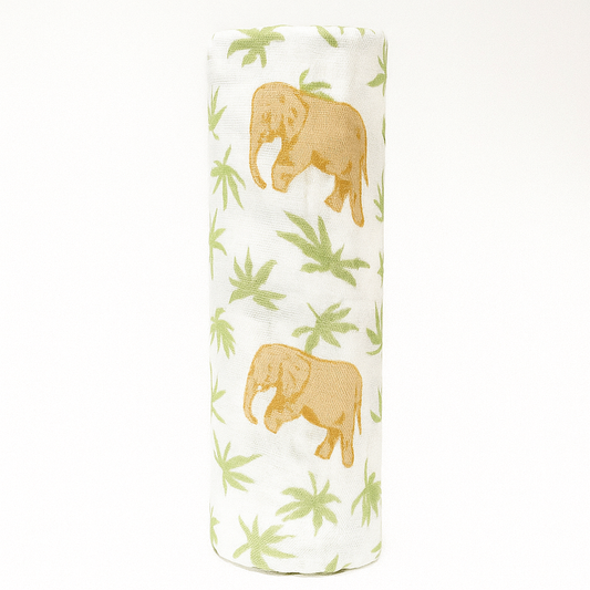 Ecolysium Essential Cotton Swaddles - Elephants