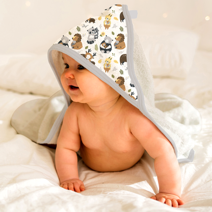 Endanzoo Organic Baby Hooded Towel - Safari Hugs