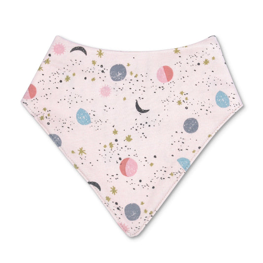 Apple Park Organic Cotton Bandana Bib - Moon and Stars Girl