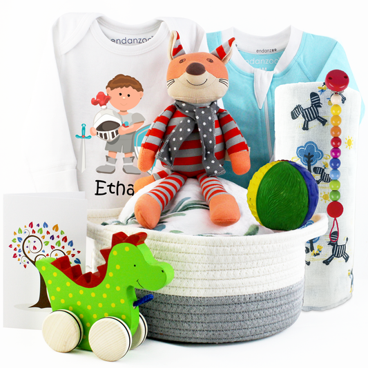 Zeronto Baby Boy Gift Basket - Little Knight and the Dragon