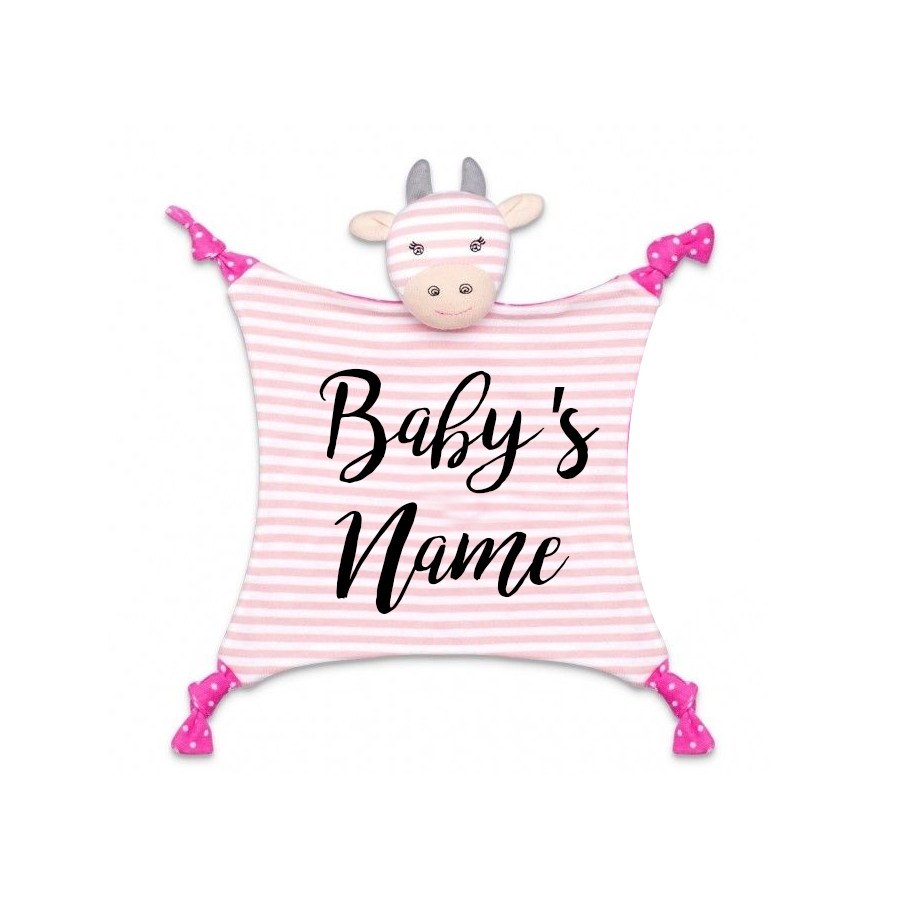 [Personalized] OFB Organic Cotton Baby Blankie - Pink Giraffe