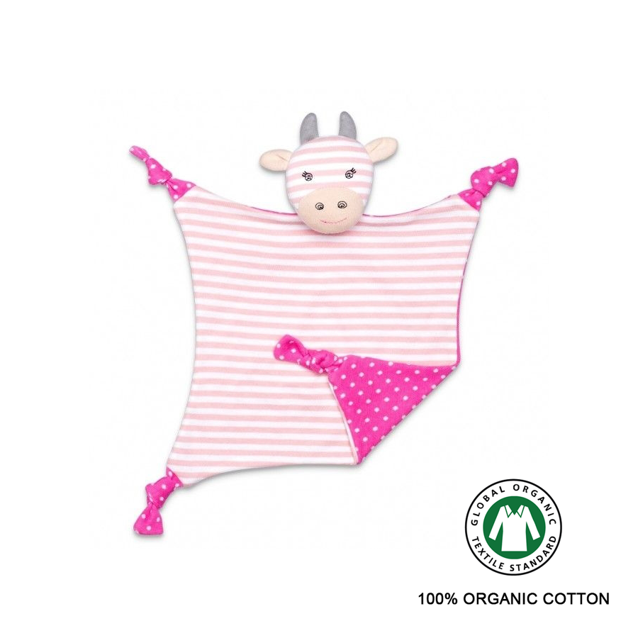 [Personalized] OFB Organic Cotton Baby Blankie - Pink Giraffe