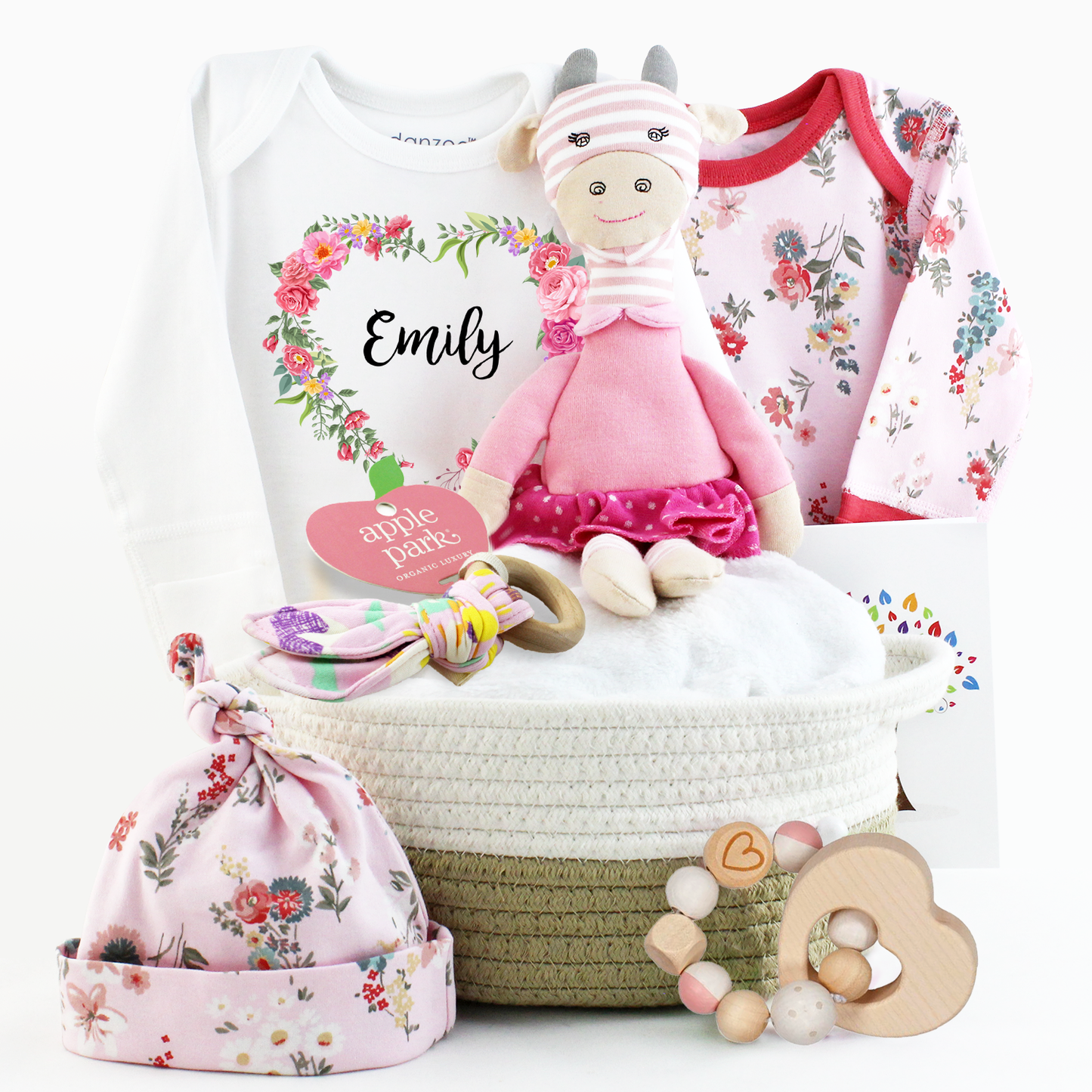 Zeronto Baby Girl Gift Basket - Pink Blossom