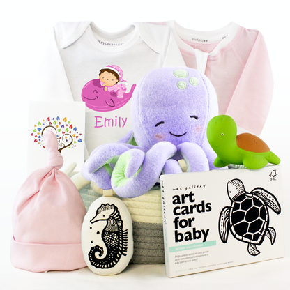 Zeronto Baby Girl Gift Basket - Beautiful Pink Ocean