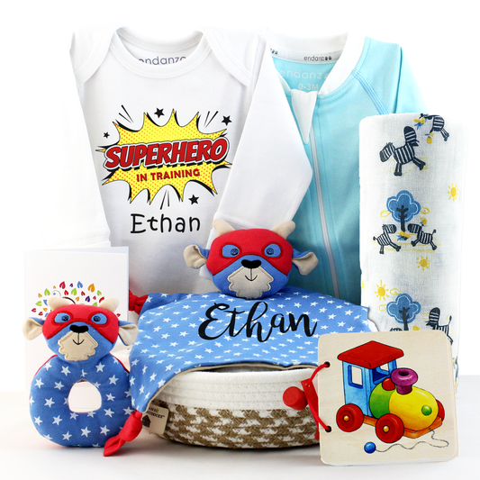 Zeronto Baby Boy Gift Basket - Little Superhero