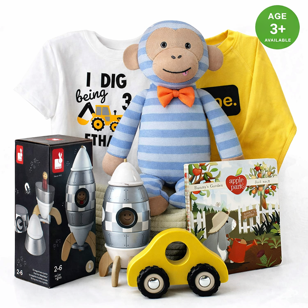 Zeronto Baby Boy Three Year Old Birthday Gift Basket - Excavator 3
