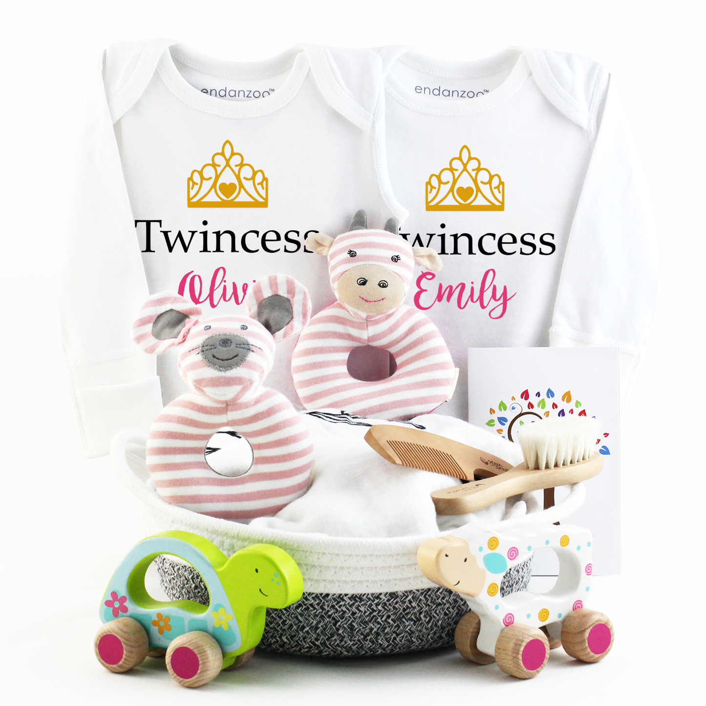 Zeronto Twin Baby Girl Gift Basket - Little Twincess