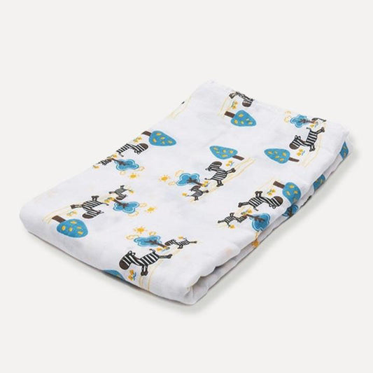 Kawaii Baby Swaddle Blanket Soft Bamboo Muslin Cotton - Zebra