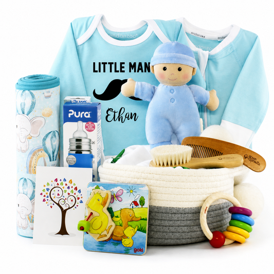 Zeronto Baby Boy Gift Basket - Baby Boy's First Collection (Blue)