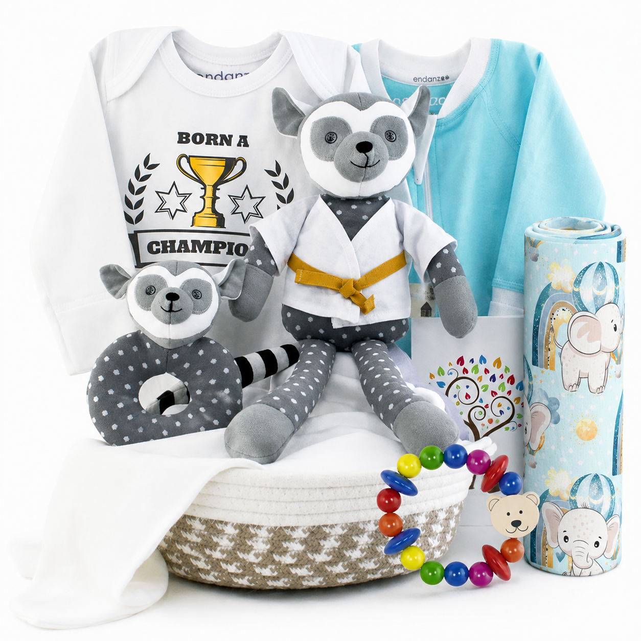 Zeronto Baby Boy Gift Basket - Born A Champion