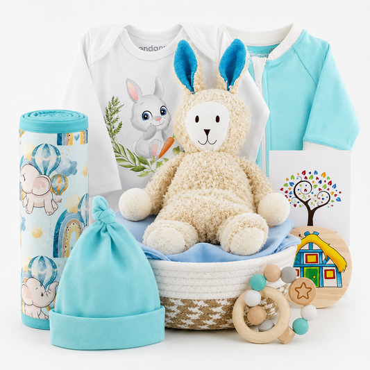 Zeronto Baby Boy Gift Basket - Little Bunny Boy