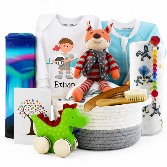Zeronto Baby Boy Gift Basket - Little Knight and the Dragon