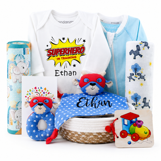 Zeronto Baby Boy Gift Basket - Little Superhero