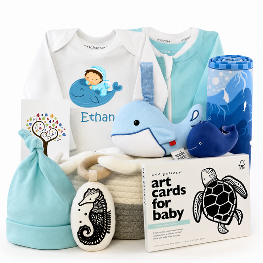 Zeronto Baby Boy Gift Basket - Mighty Blue Ocean