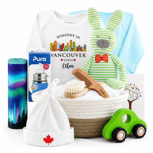 Zeronto Baby Boy Gift Basket - Someone in Vancouver Loves Baby Boy