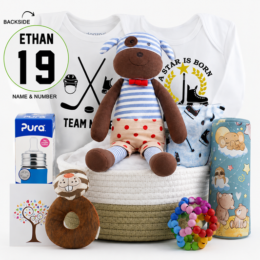 Zeronto Baby Gift Basket - A Star is Born (Hockey)