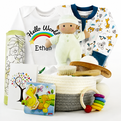Zeronto Baby Gift Basket - Baby's First Collection (Neutral Color)