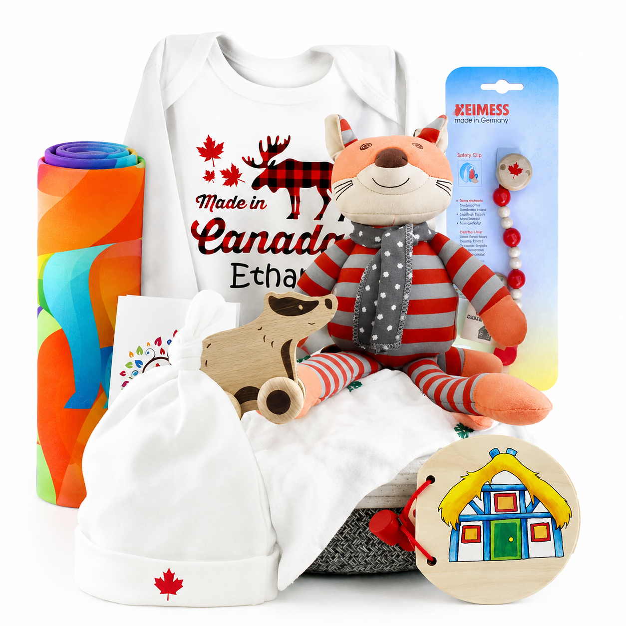 Zeronto Baby Gift Basket - Born In Canada
