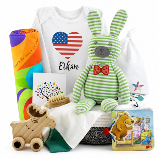 Zeronto Baby Gift Basket - Born In United States