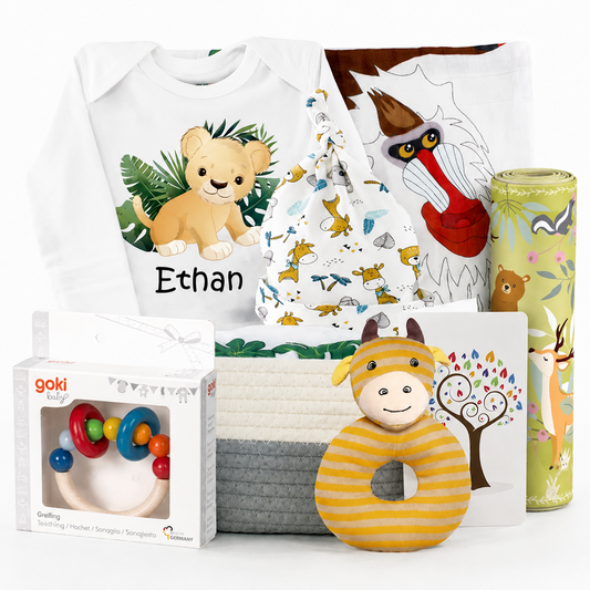 Zeronto Baby Gift Basket - King of the Crib and Jungle Friends