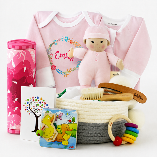 Zeronto Baby Girl Gift Basket - Baby Girl's First Collection (Pink)