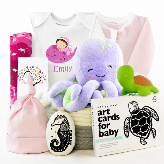 Zeronto Baby Girl Gift Basket - Beautiful Pink Ocean