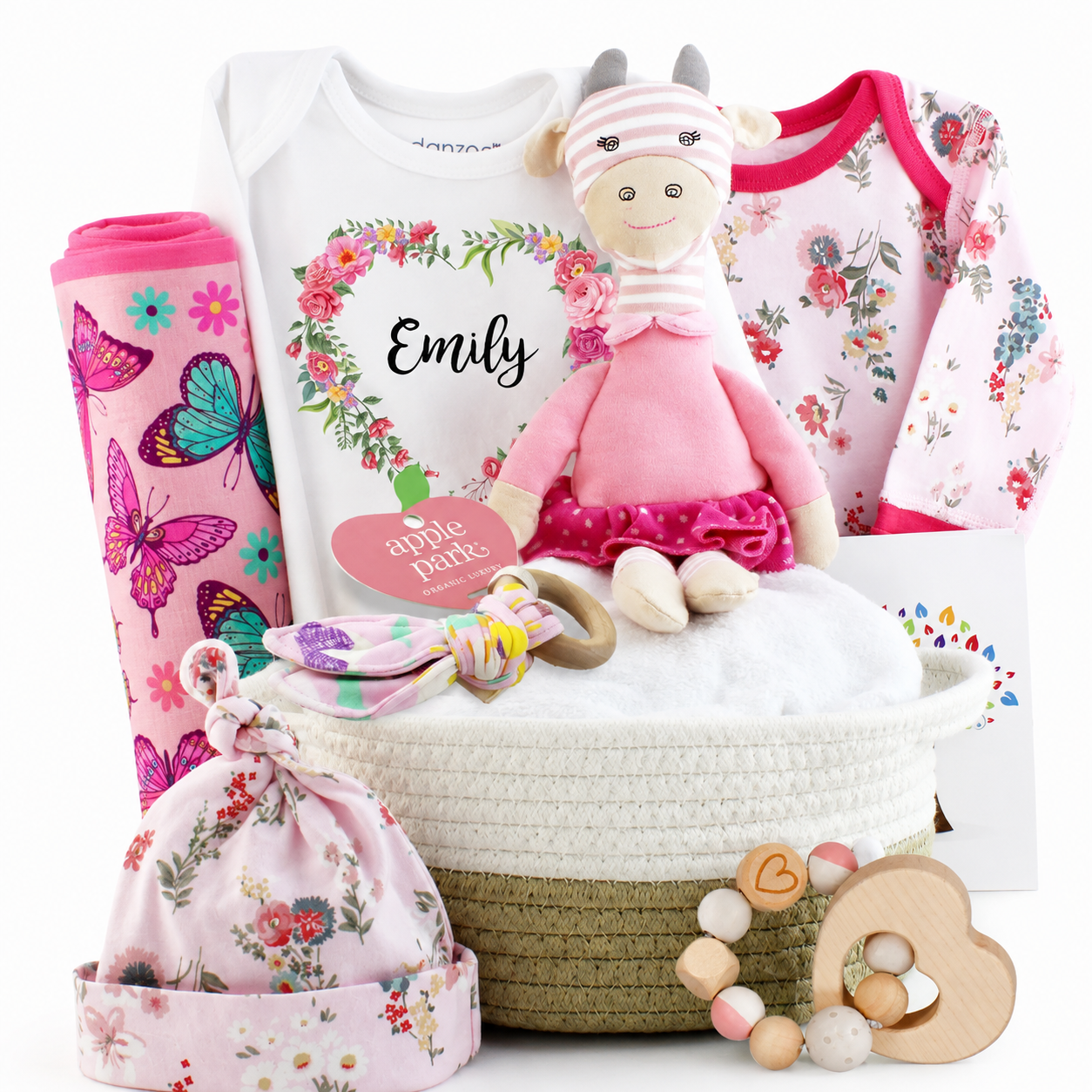 Zeronto Baby Girl Gift Basket - Pink Blossom