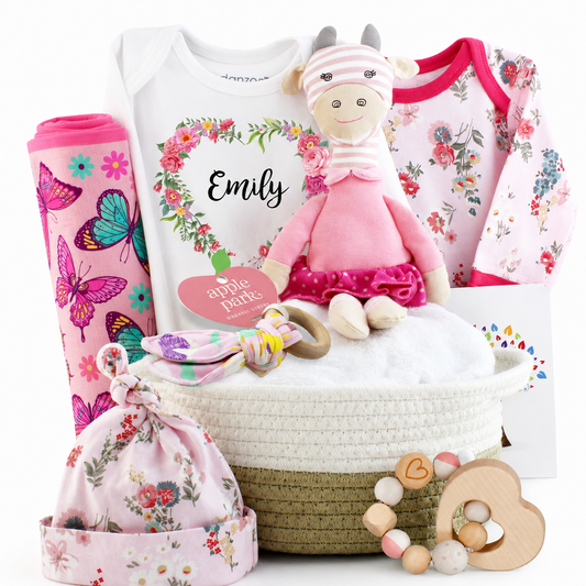 Zeronto Baby Girl Gift Basket - Pink Blossom