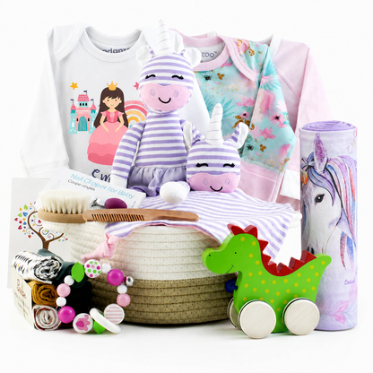 Zeronto Baby Girl Gift Basket - Royal Princess and the Dragon