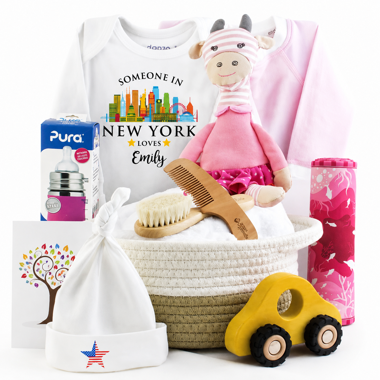 Zeronto Baby Girl Gift Basket - Someone in Toronto Loves Baby Girl