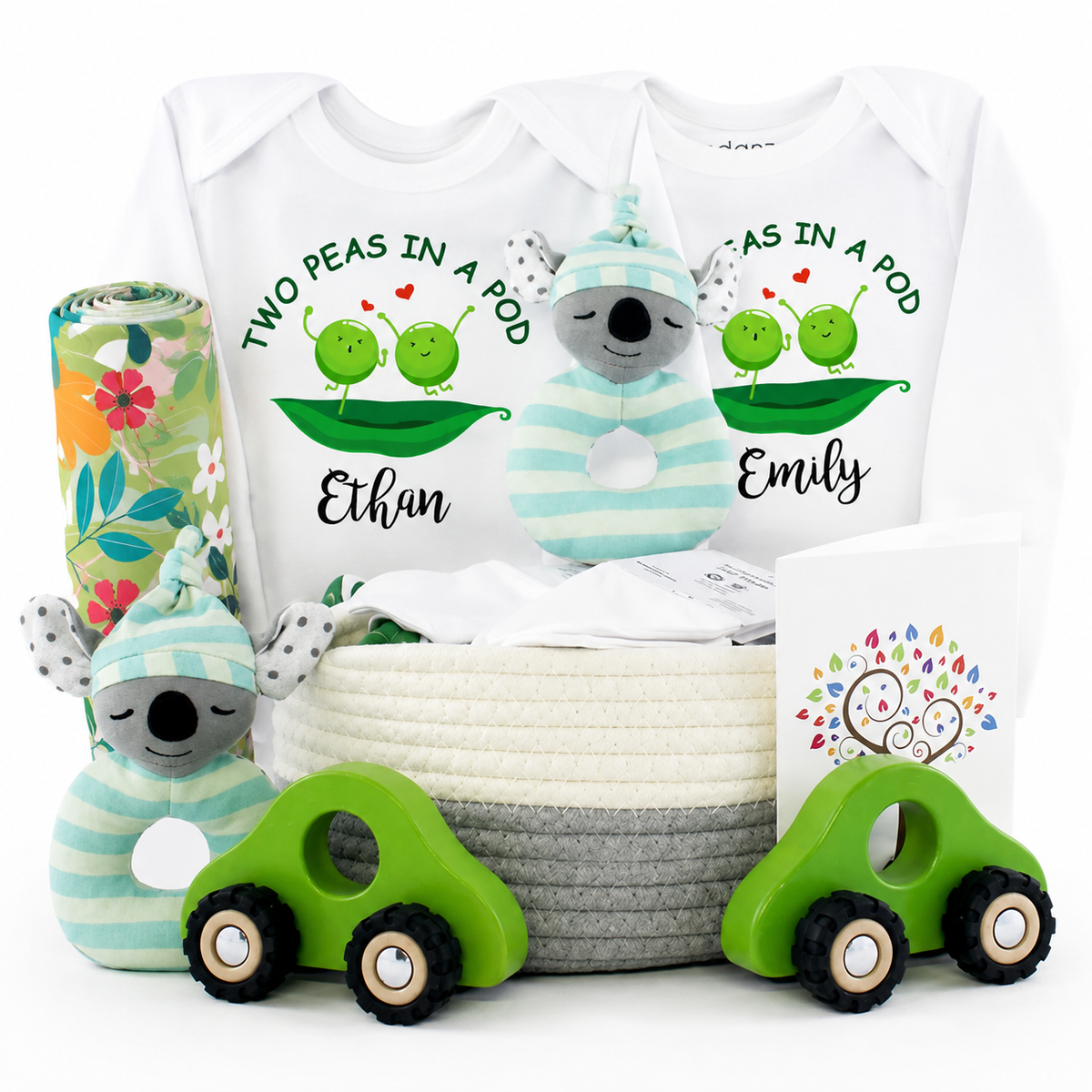 Zeronto Twin Baby Gift Box - Sweet Little Peas