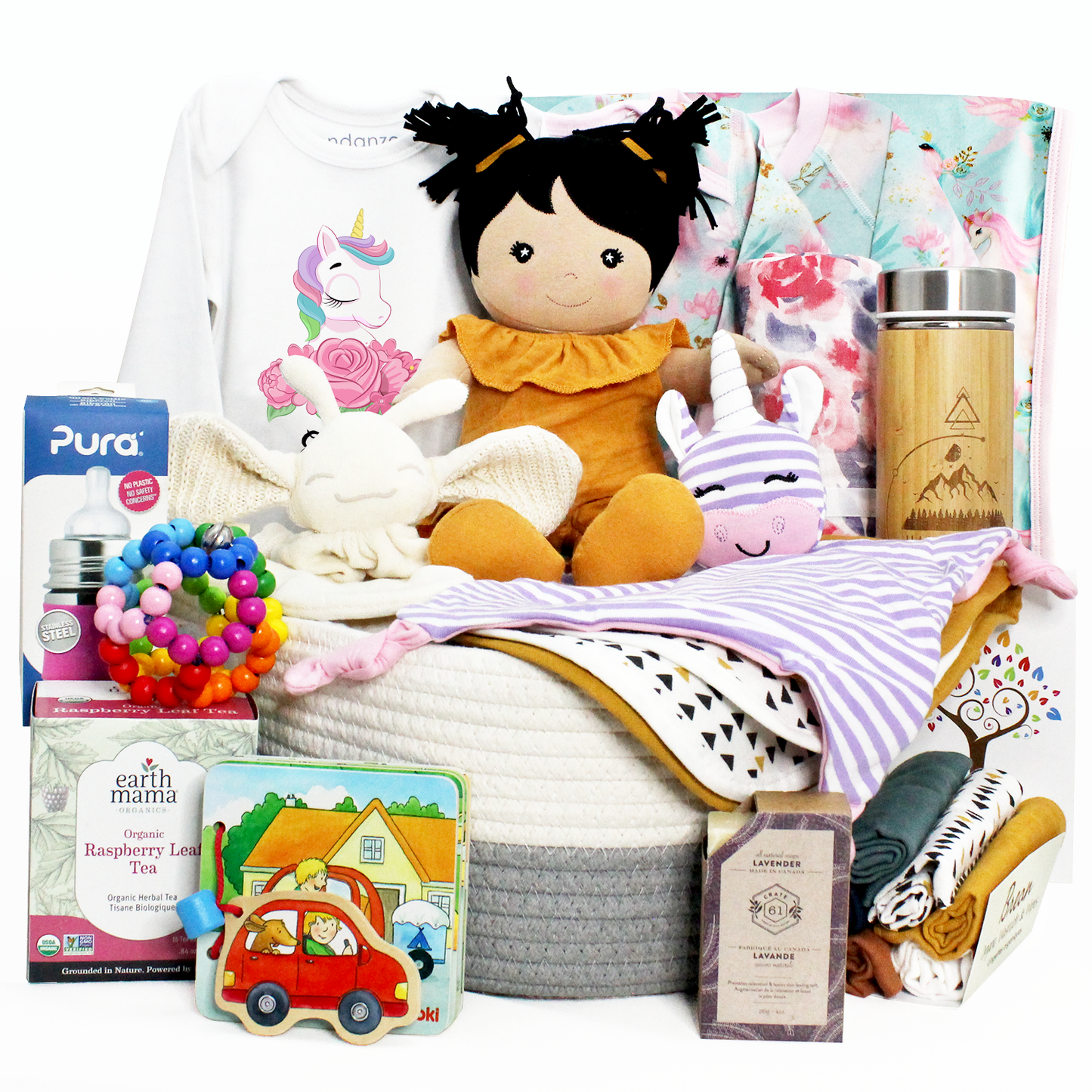 Zeronto Luxury Baby Girl Gift Basket 2-Tier (Tower of Roses)