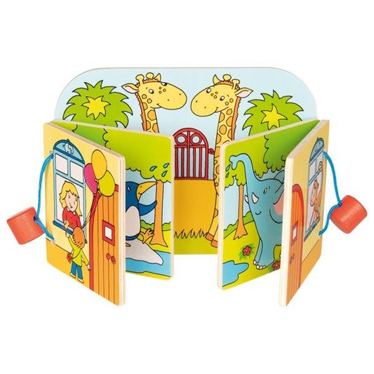 Goki Wooden Picture Book - Visit To The Zoo