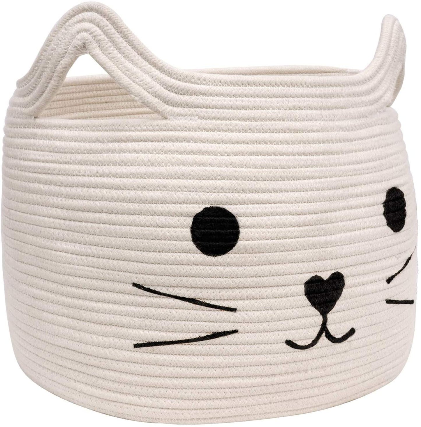 Cotton Woven Rope Basket - Cat