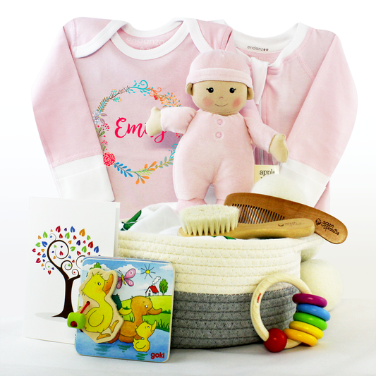 Zeronto Baby Girl Gift Basket - Baby Girl's First Collection (Pink)