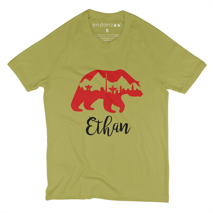 [Personalized] Bear Canada Iconic Symbol Organic Kids Tee Shirt