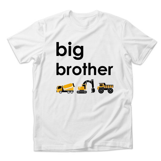 Big Brother Construction Tractors Organic Kids Short Sleeve Tee Shirt