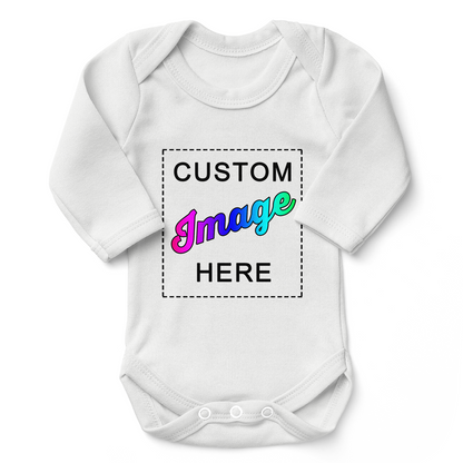 [Custom Image] Organic Baby Bodysuit Long Sleeves